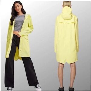 NWT Rains Long Jacket In Color Straw Pastel Yellow Size Unisex Medium